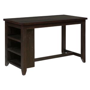 Jofran Prospect Creek Counter Height Table with 3 Shelf Storage